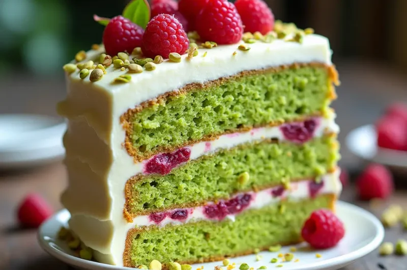 Pistachio Raspberry Cake