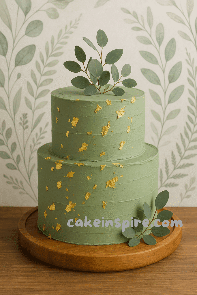 green wedding cake