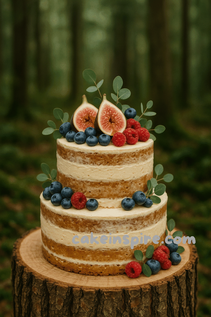 woodland wedding cake