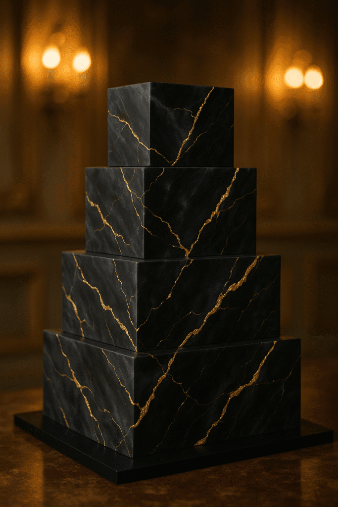 marble wedding cake