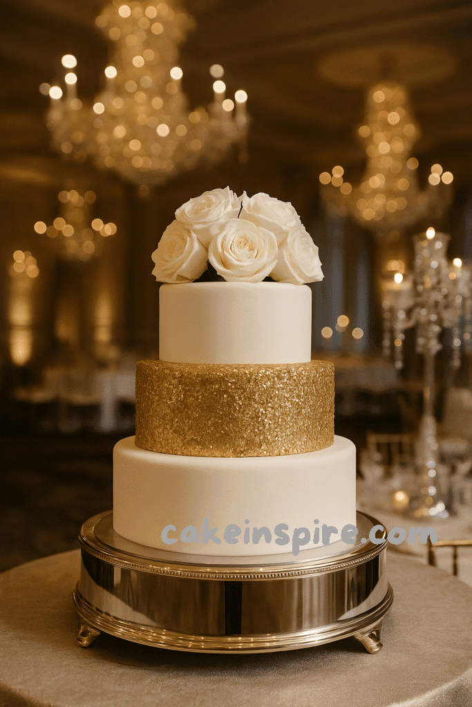 gold wedding cake