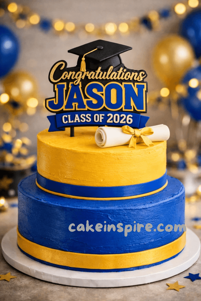 School Colors graduation cake
