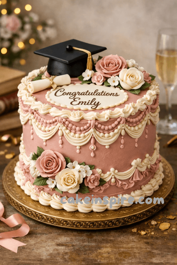 vintage graduation cake